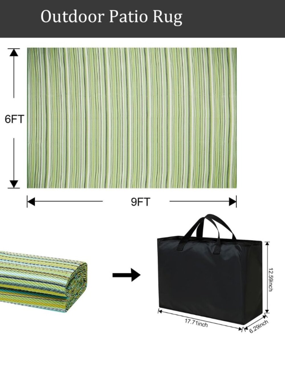 Wefavor Reversible Straw Rug - Picture 3 of 6